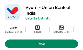 Union Bank Vyom App Register Kaise Kare Step 1