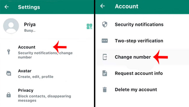 Whatsapp Ka Number Change Kaise Kare Step 2