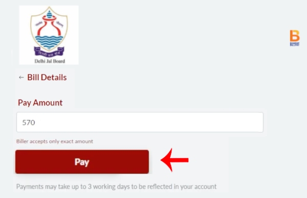 Delhi Jal Board Water Demand Note Payment Online Step 5