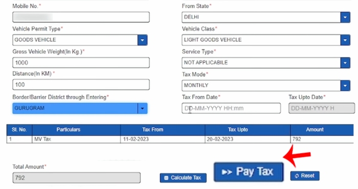 Haryana Ka Road Tax Kaise Bhare Step 7