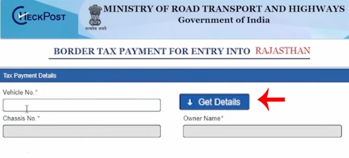 Rajasthan Ka Road Tax Kaise Bhare Step 4