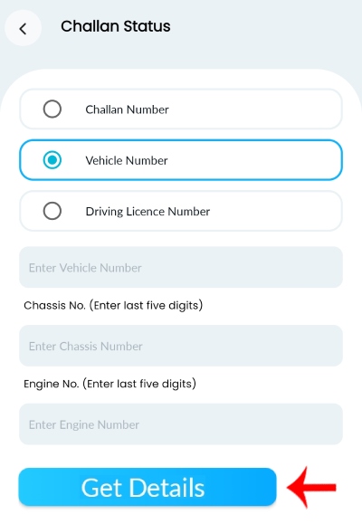 mParivahan App Se E-Challan Check Kaise Kare Step 3