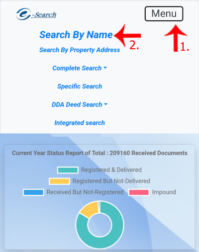 Delhi Property Registration or Ownership Details Check Kaise Kare Step 2