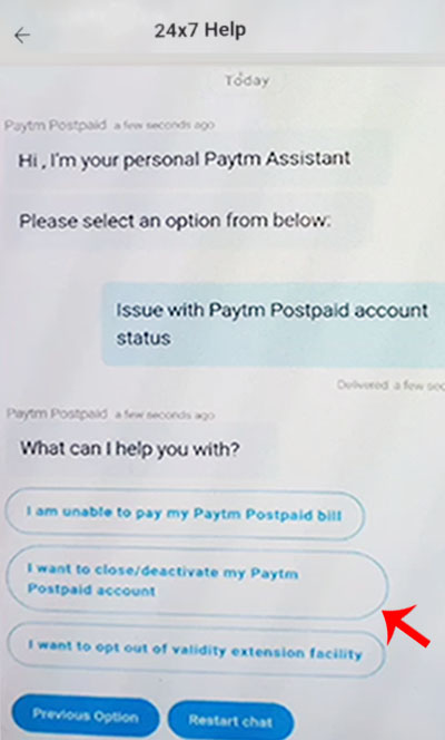 Paytm Postpaid Account Band Kaise Kare Step 7