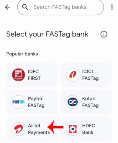 Gpay Se FASTag Balance Check Step 4