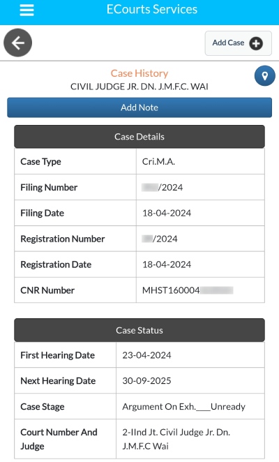 How to find CNR Number Step 5