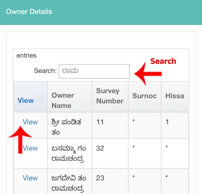 Check Karnataka Pahani or RTC Step 5