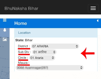 Check and Download Bihar Bhu Naksha Step 2