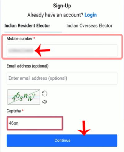 chunav ayog ki website par registration kaise kare step3