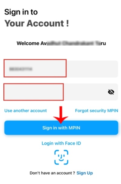 mParivahan App में MPIN से Sign In करने की प्रक्रिया